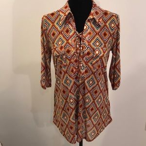 Retro brown tone top